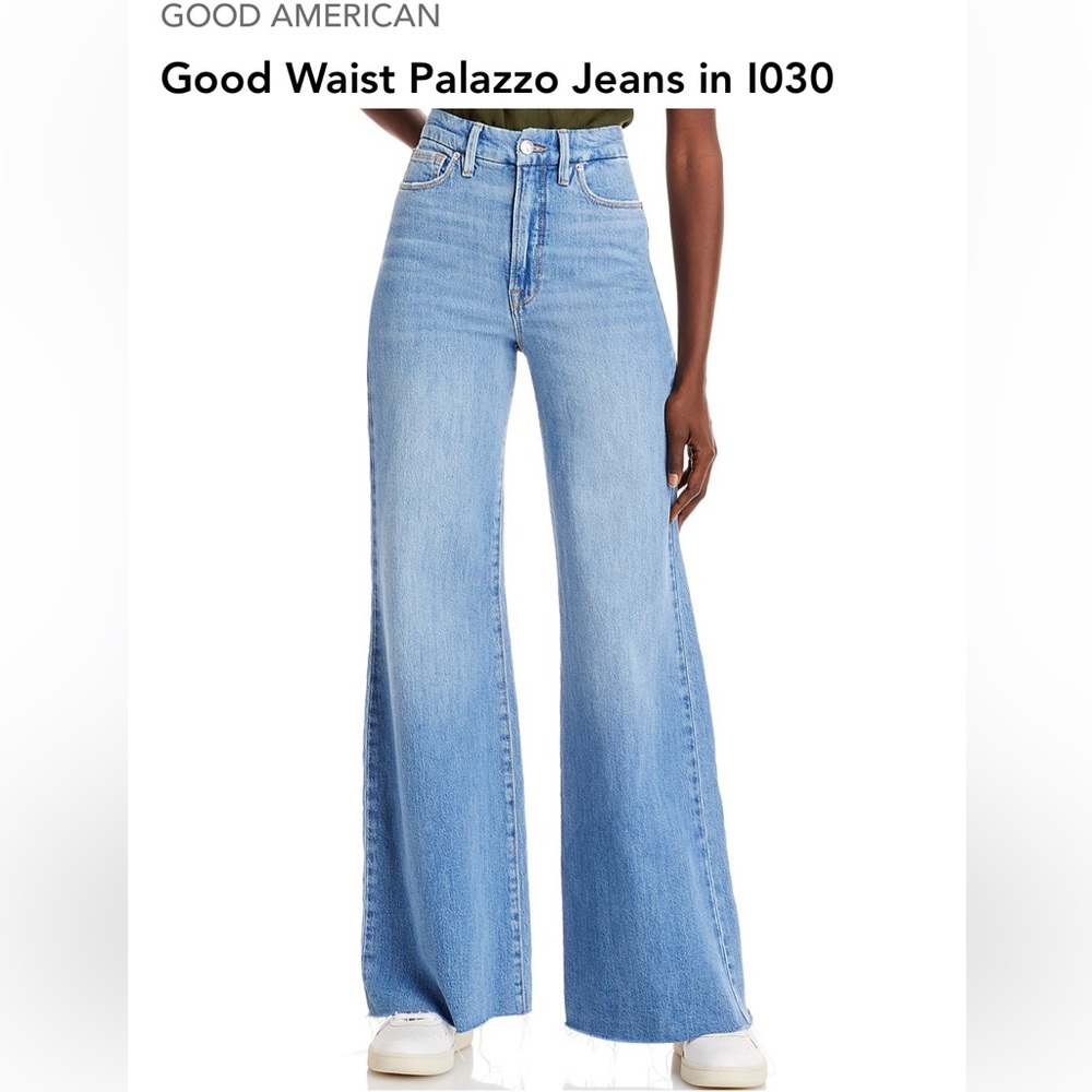 Good American Good Waist Palazzo Jeans in I030/ worn a few times.